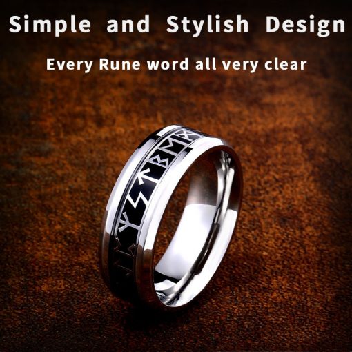 Black Amulet Vintage Norse Rune Ring