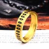 Punk Gothic Stainless Serrated Tattoo Ring - 6, BR-R088gold