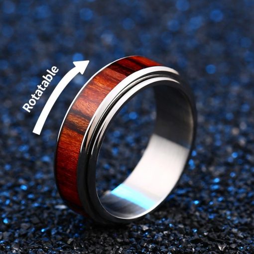 Stainless Red Woodiness Ring