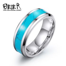 Stainless Steel Geometric Stone Ring