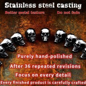 Stainless Steel Rock Skull Soul Leader Ring