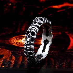 Stainless Steel Unique Thin Skull Ring